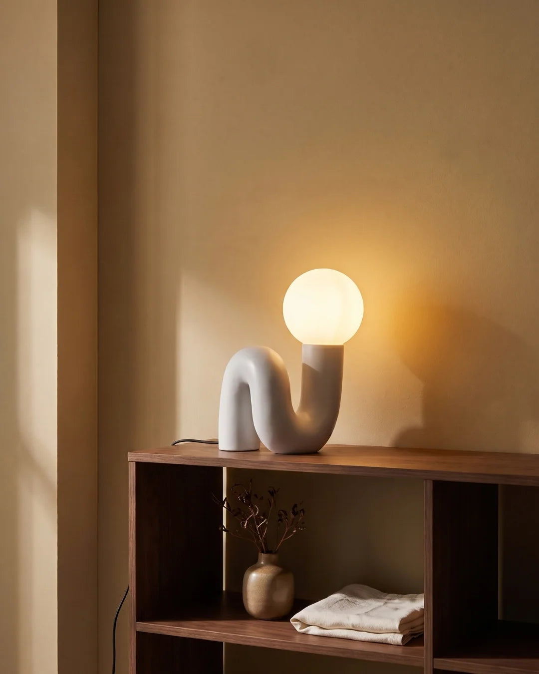 Elocci | Stylish Sculptural Resin Frosted Glass Table Lamp 5