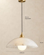 Adjustable cable on marble pendant light