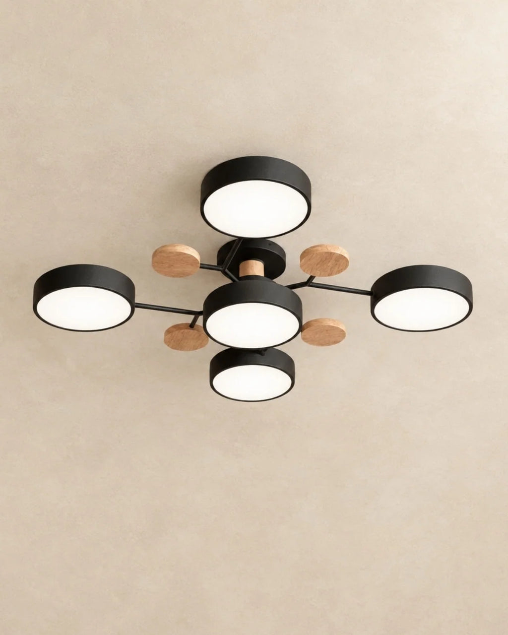 Black 5-light sputnik ceiling light