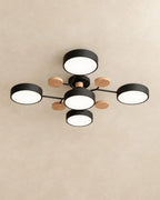 Black 5-light sputnik ceiling light