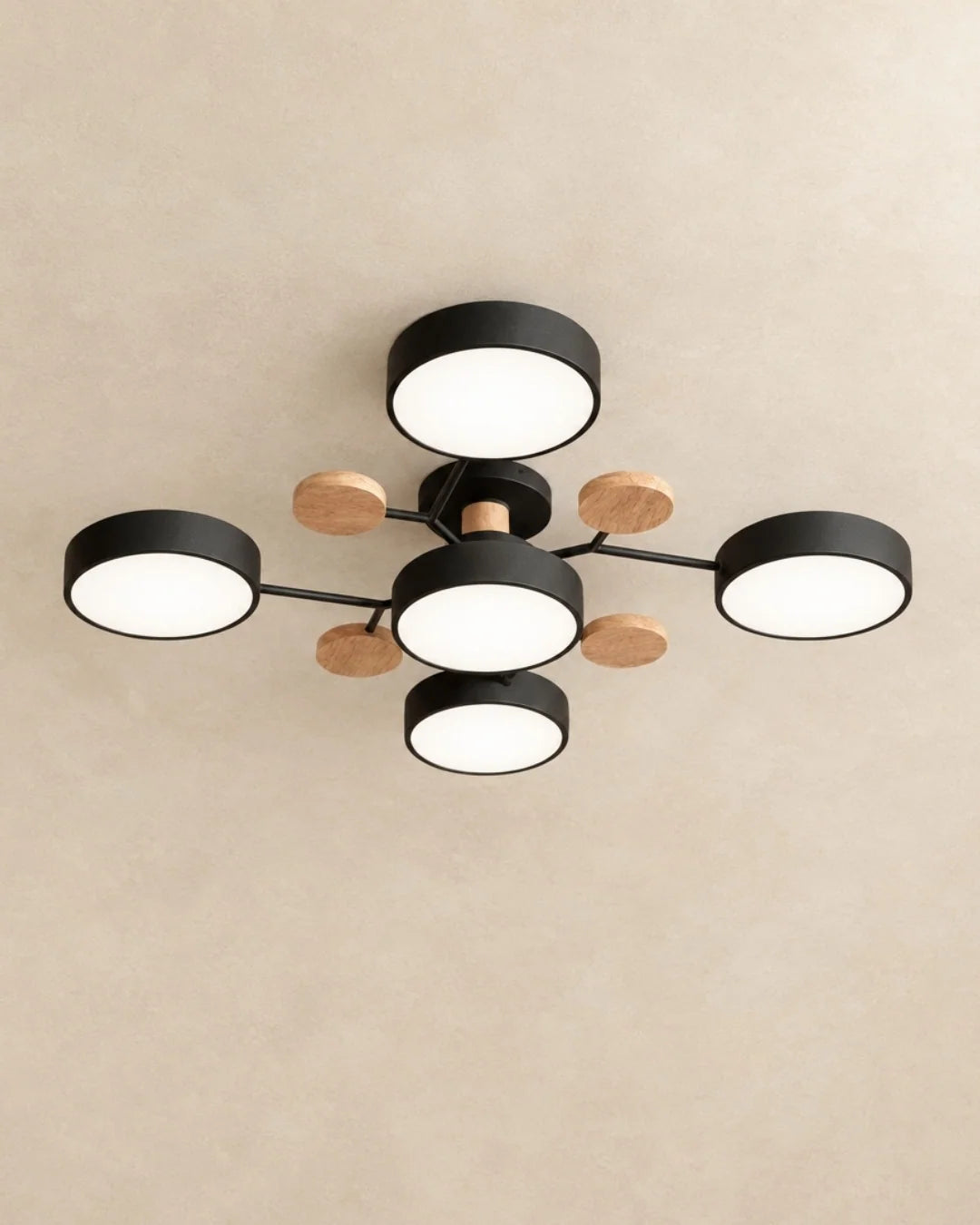 Black 5-light sputnik ceiling light