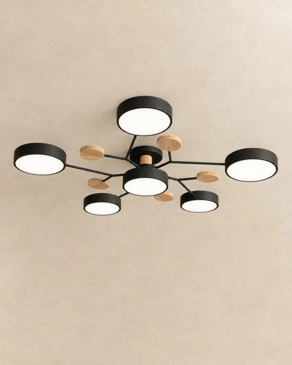 Black 6-light sputnik ceiling light