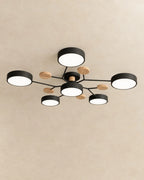 Black 6-light sputnik ceiling light