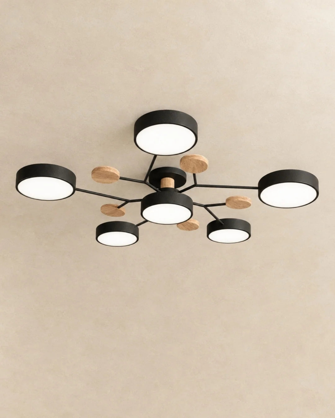 Black 6-light sputnik ceiling light