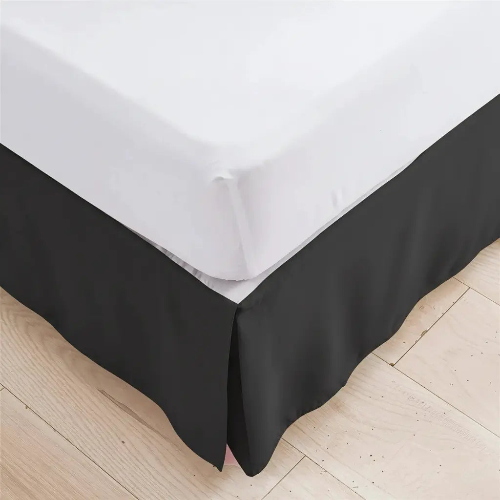 Black tailored bed skirt