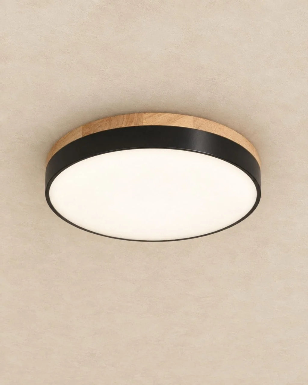 Black wood flush mount ceiling light