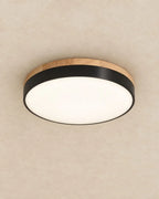 Black wood flush mount ceiling light