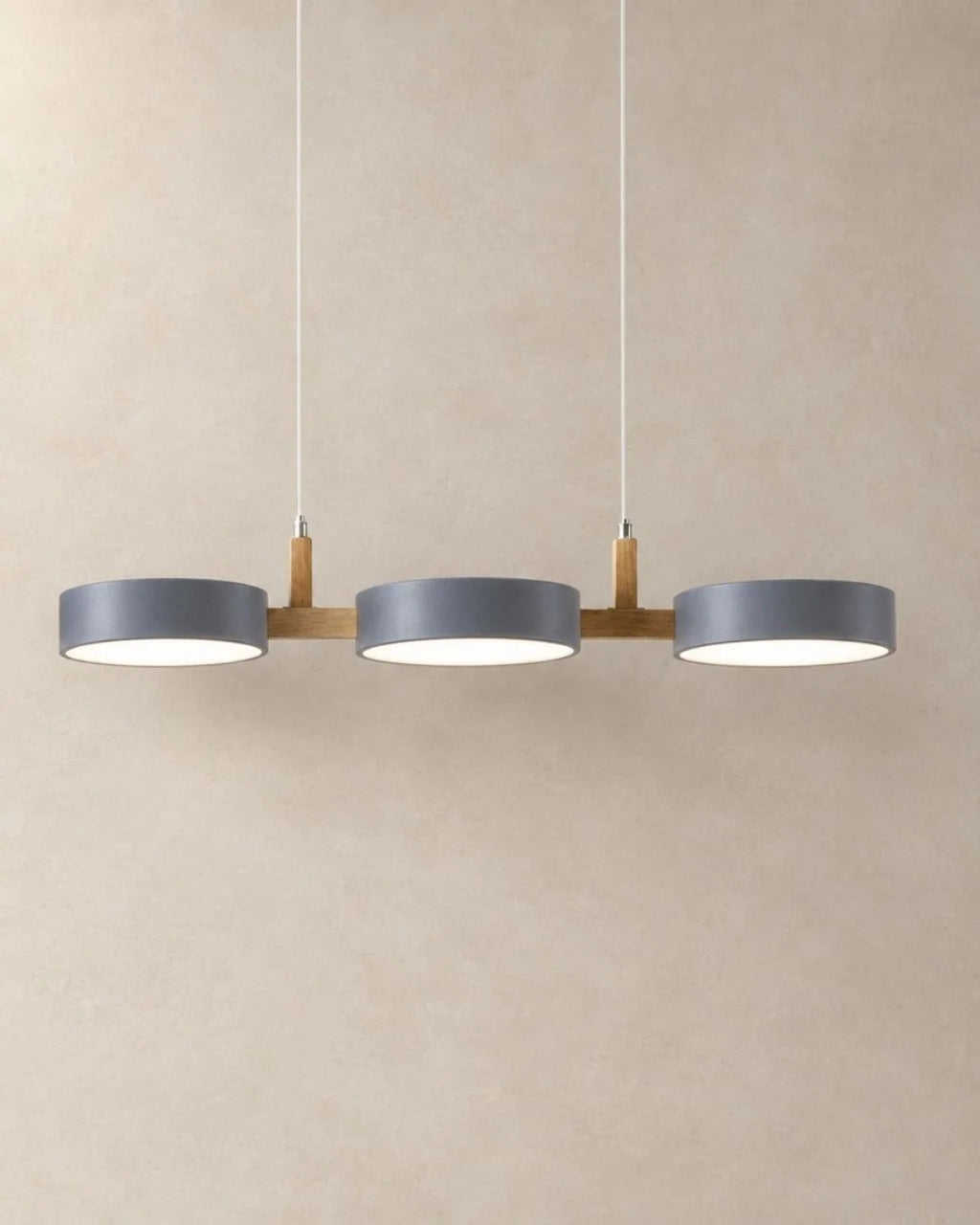 Blue-gray 3-light linear pendant light