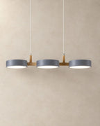 Blue-gray 3-light linear pendant light