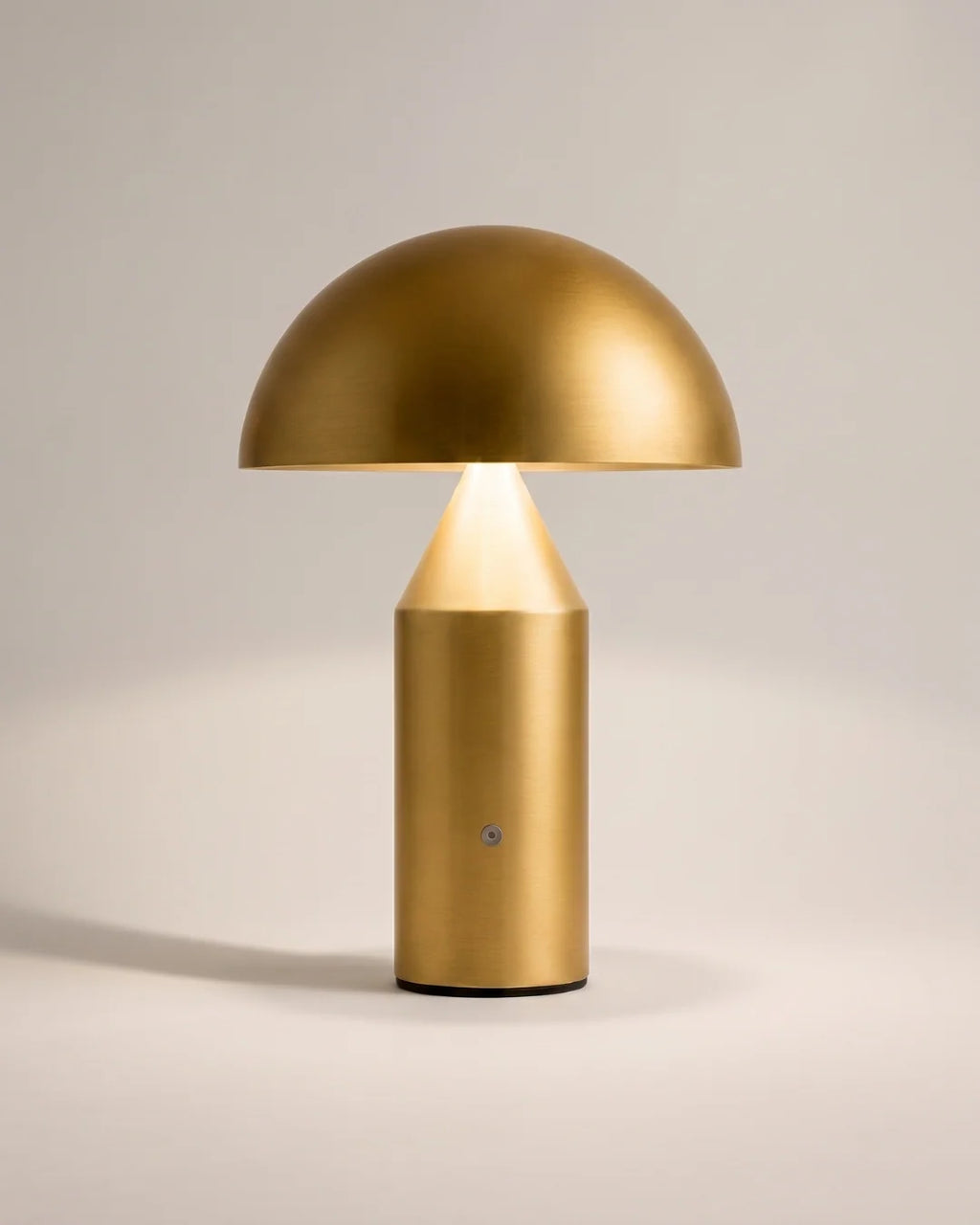 Brushed gold mushroom table lamp
