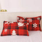 Christmas plaid pillowcases with tree print