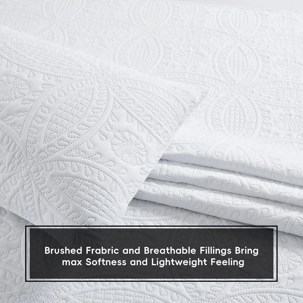 Close-up of brushed embossed quilt fabric