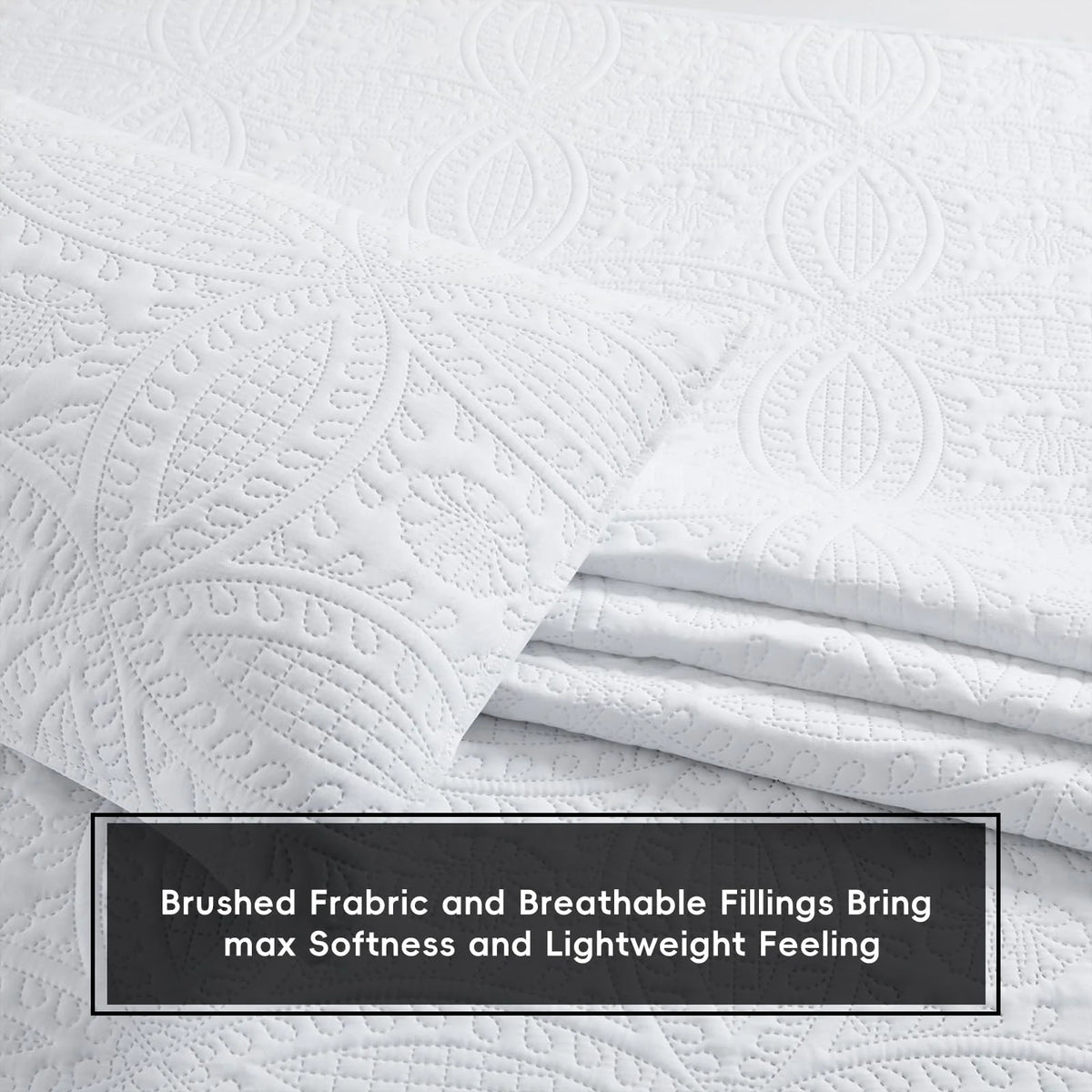 Close-up of brushed embossed quilt fabric