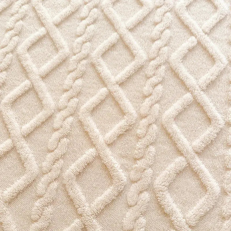 Close-up of embossed diamond fleece texture