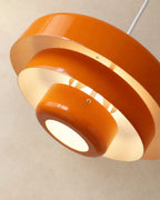 Close-up of glossy metal tiers