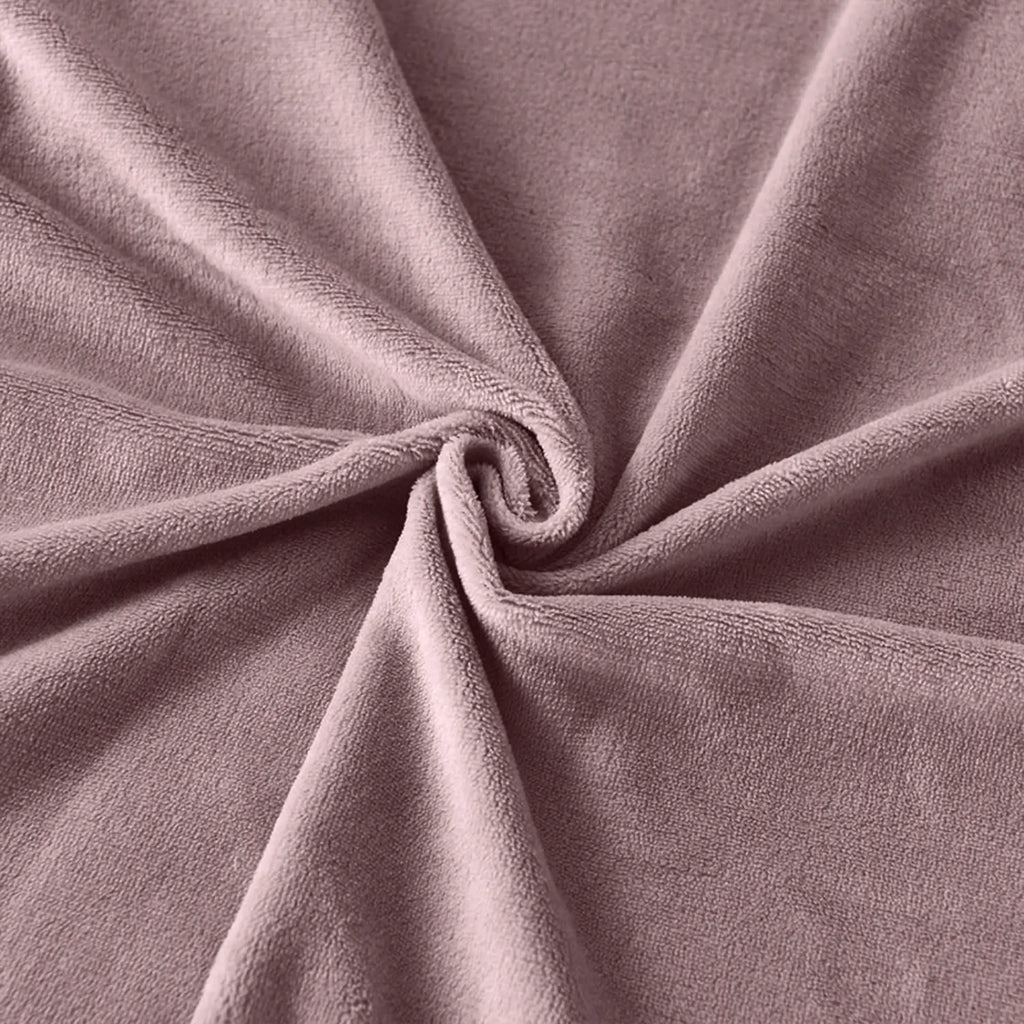 Close-up of mauve plush velvet