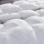 Close-up of pinch pleat comforter texture