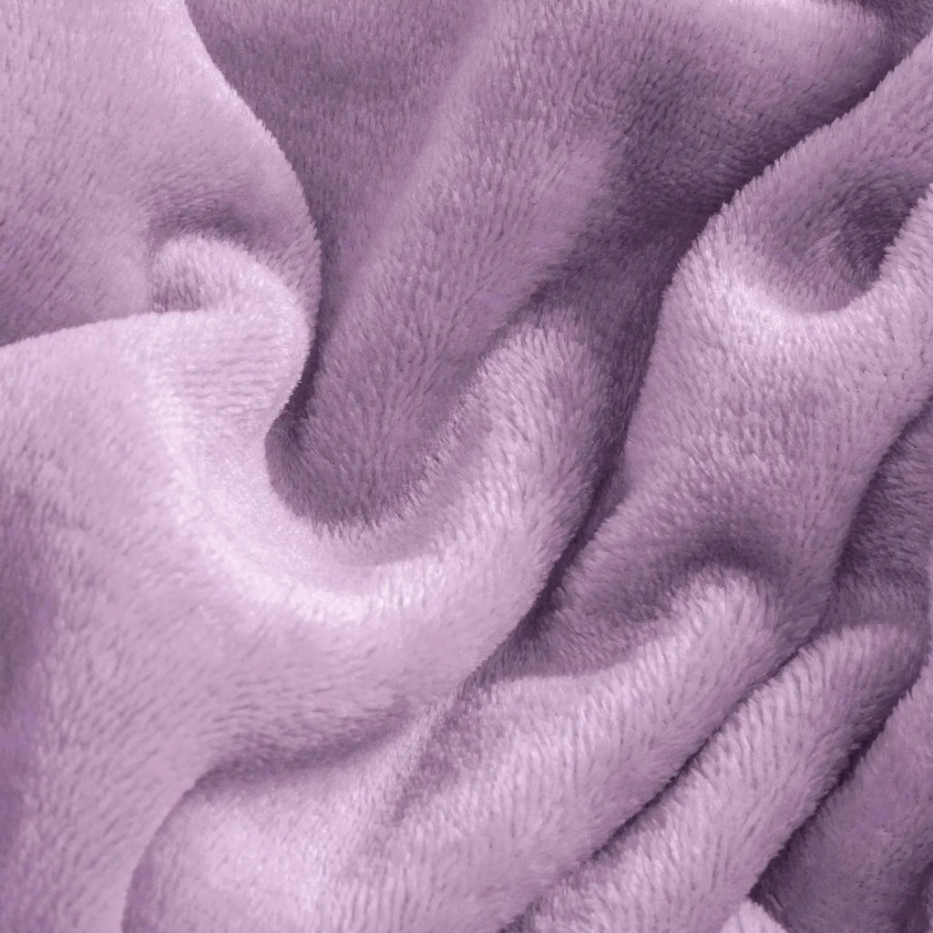Close-up of plush purple flannel fleece