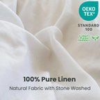 Close-up of soft stone washed duvet cover fabric