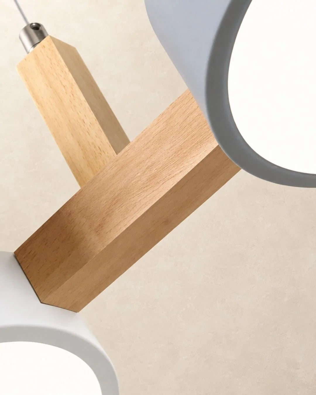 Close-up of wood bar on pendant light