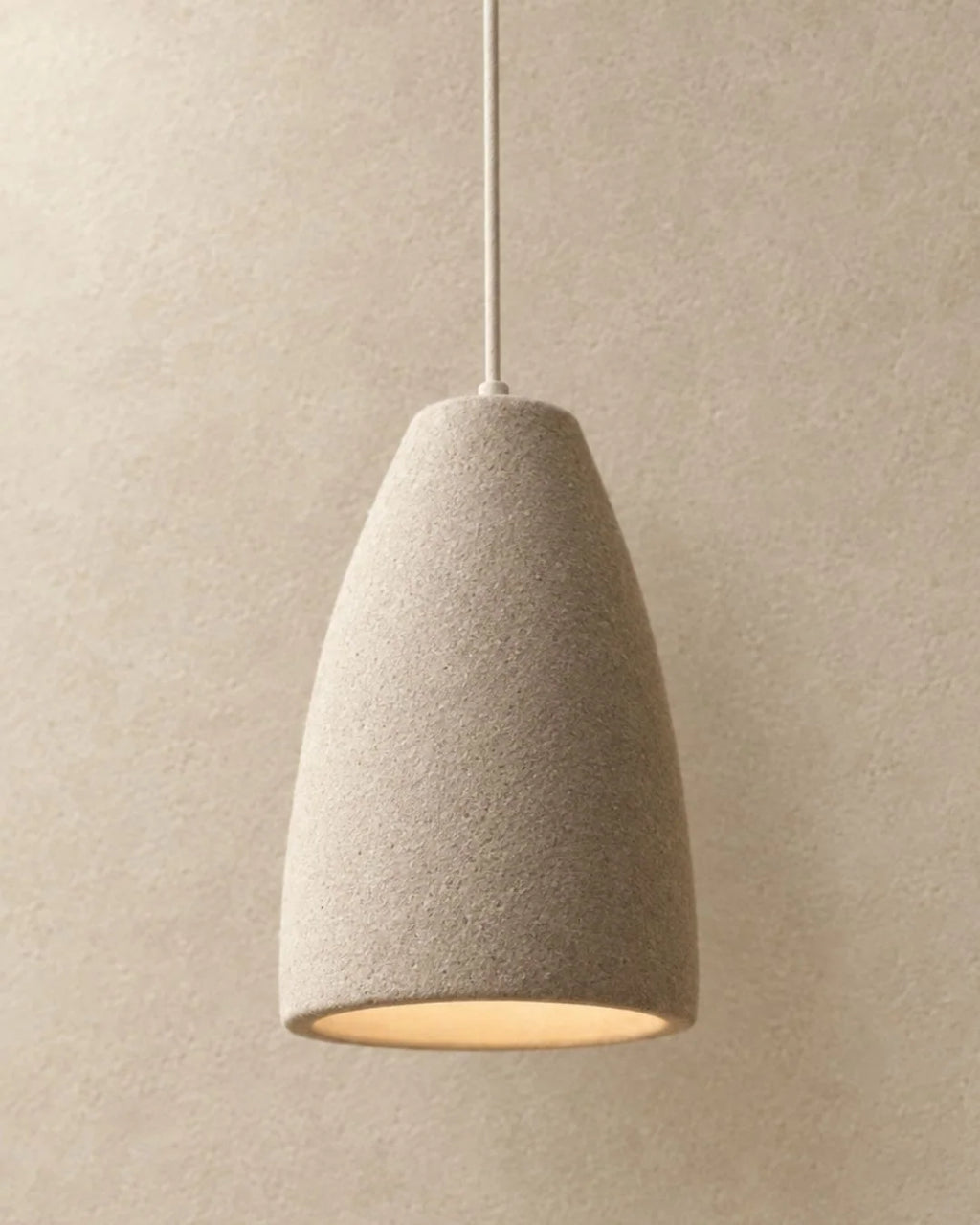 Cone-shaped textured pendant light