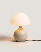 Cream ceramic mushroom table lamp