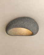 Dark gray textured flush mount ceiling light
