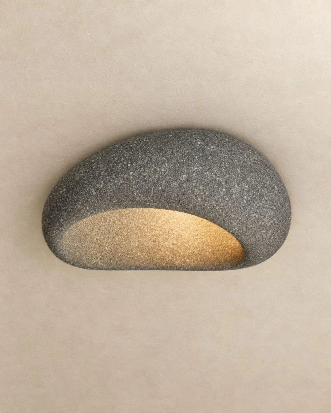 Dark gray textured flush mount ceiling light