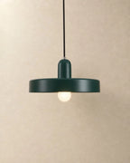 Dark green Bauhaus disc pendant light