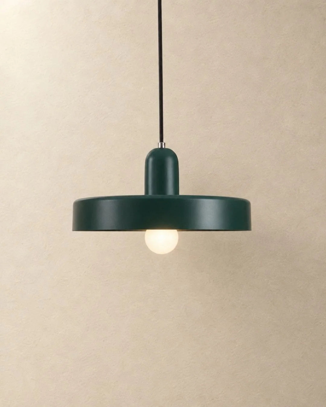 Dark green Bauhaus disc pendant light