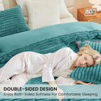 Double-sided soft fleece duvet cover and pillowcase