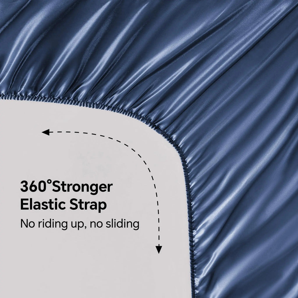 Elastic edge on satin fitted sheet