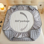 Fitted mattress pad with elastic skirt