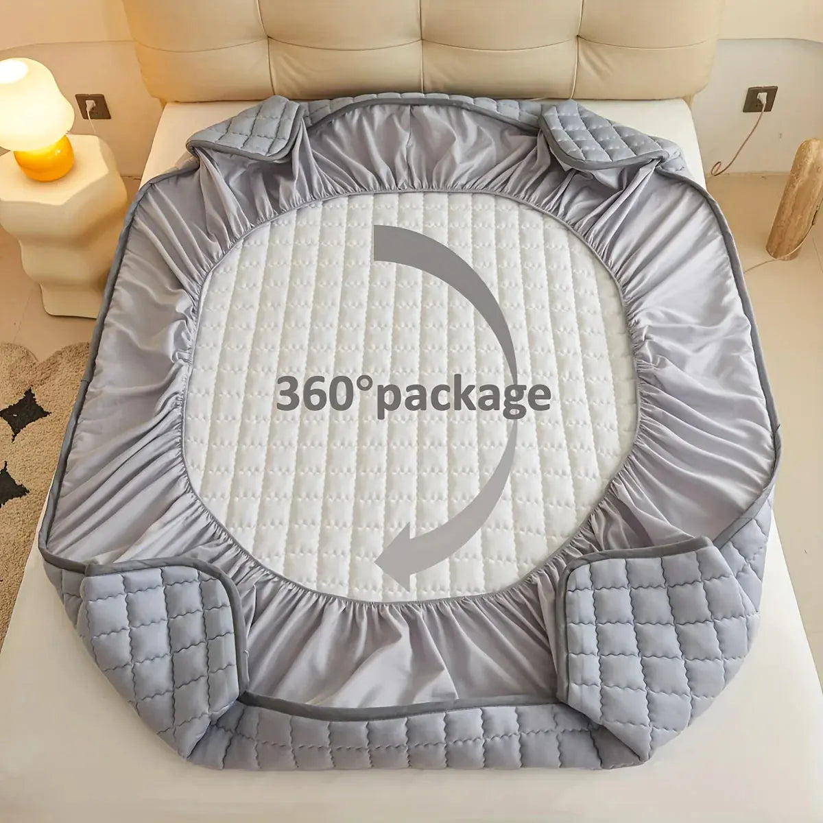Fitted mattress pad with elastic skirt