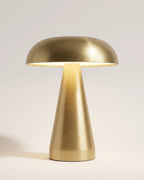 Gold cordless mushroom table lamp