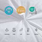 Goose down comforter features: breathable, fluffy, soft, warm, quiet