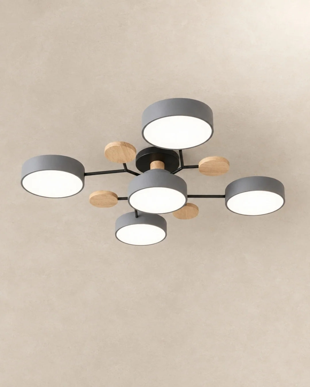 Gray 5-light sputnik ceiling light