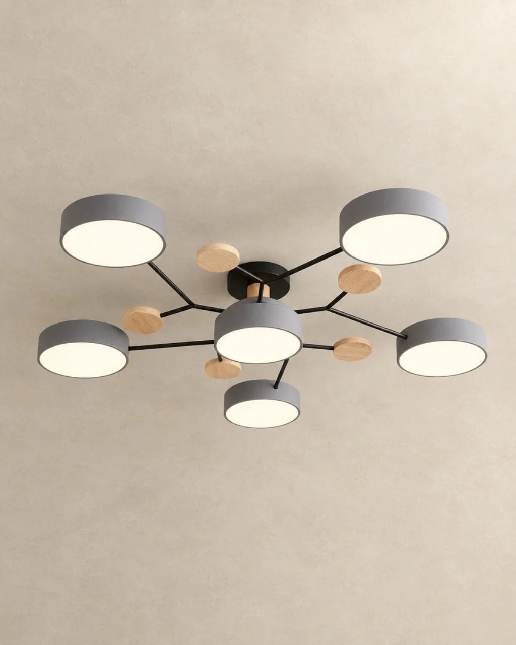 Gray 6-light sputnik ceiling light