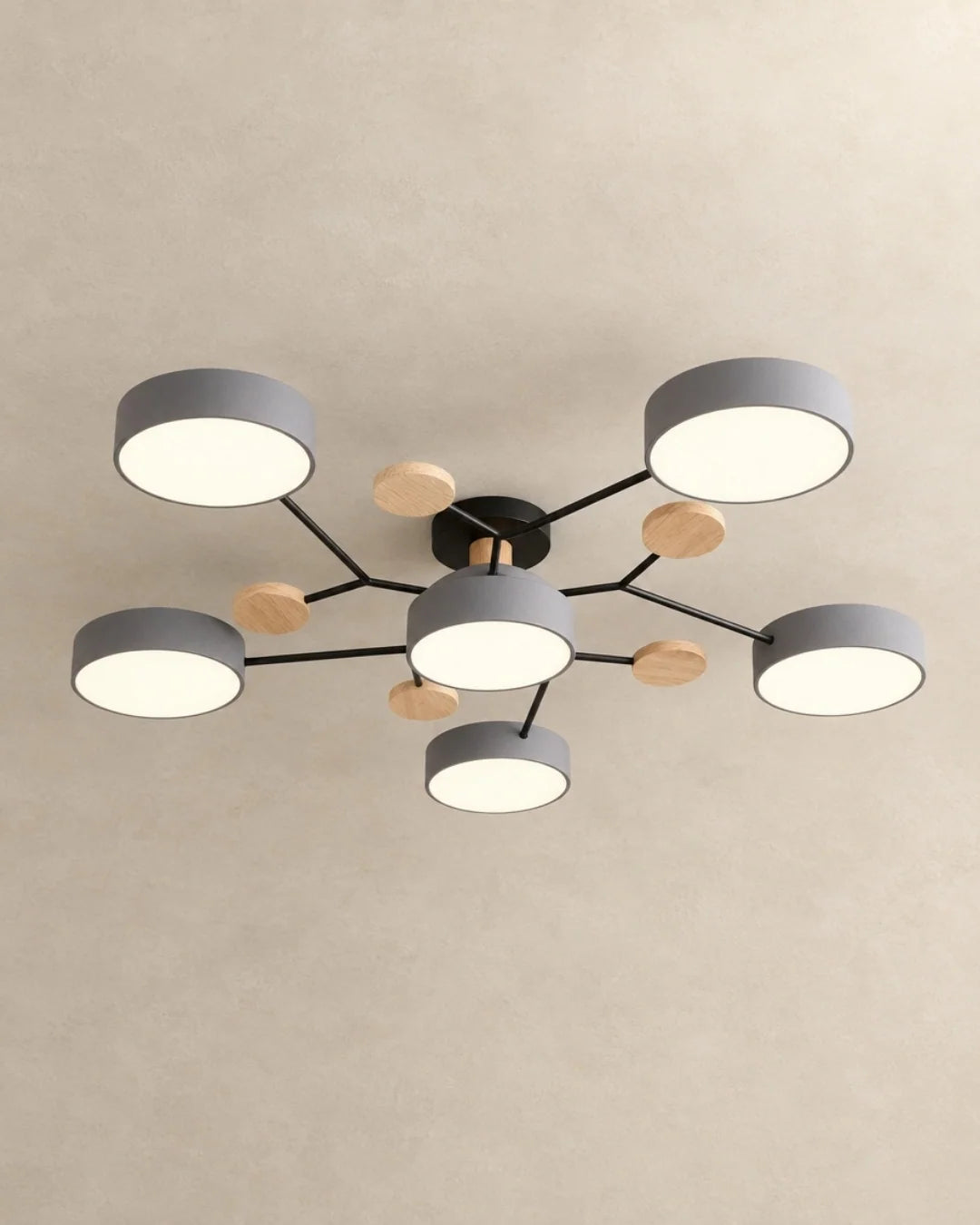 Gray 6-light sputnik ceiling light