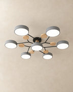 Gray 7-light sputnik ceiling light