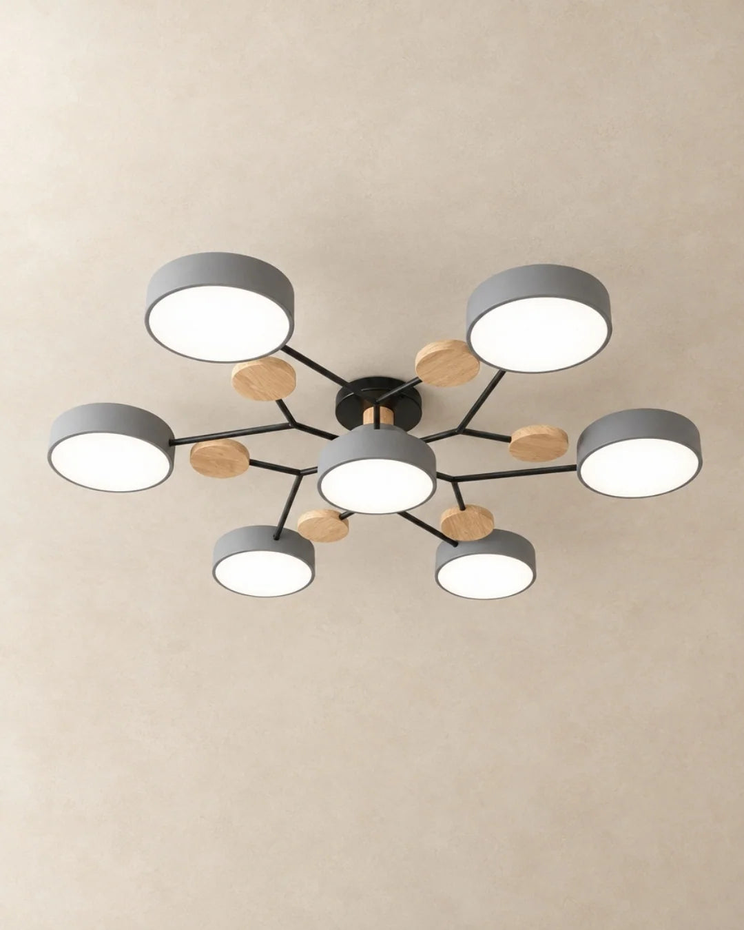 Gray 7-light sputnik ceiling light