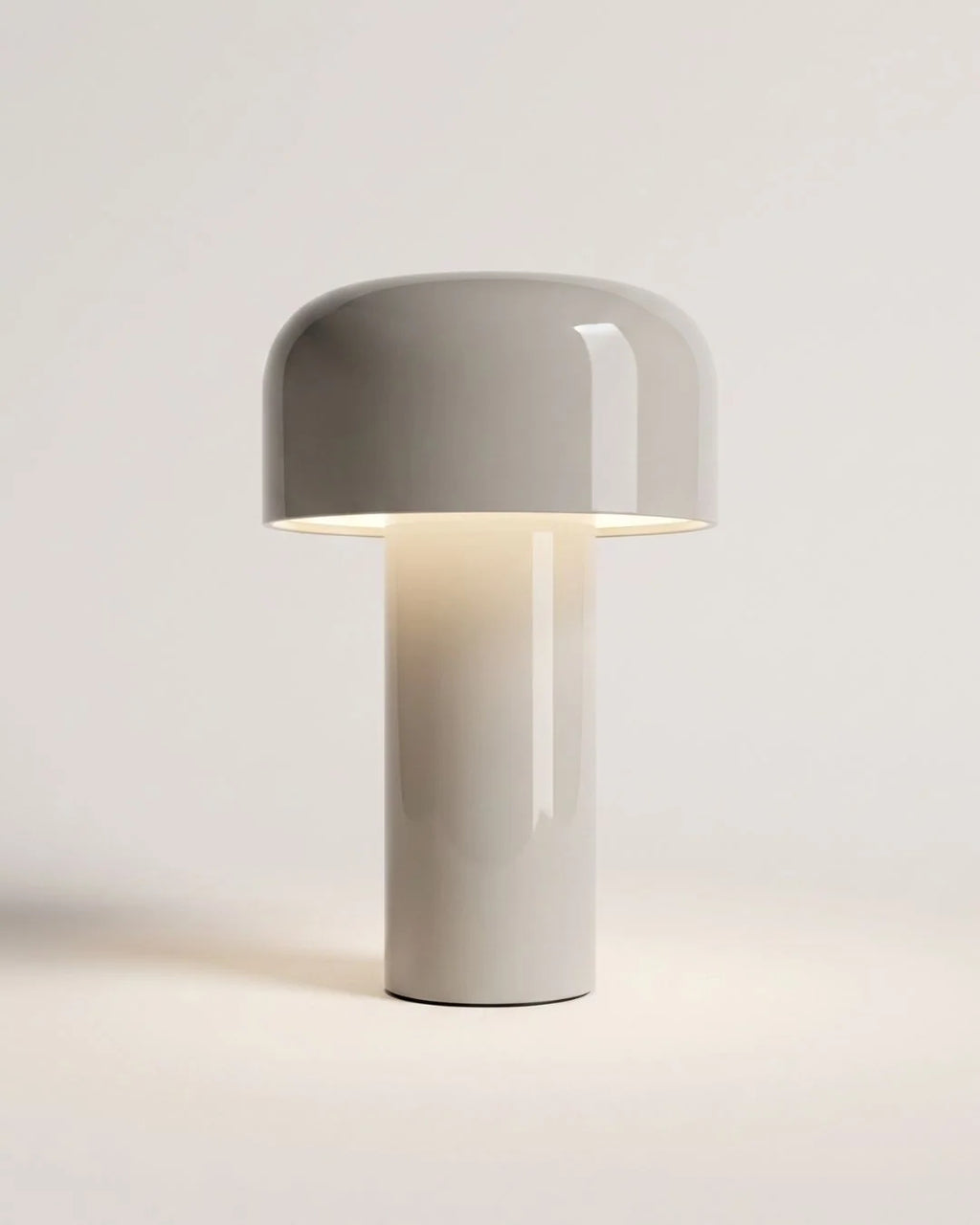 Gray glossy cordless table lamp