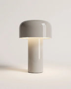 Gray glossy cordless table lamp