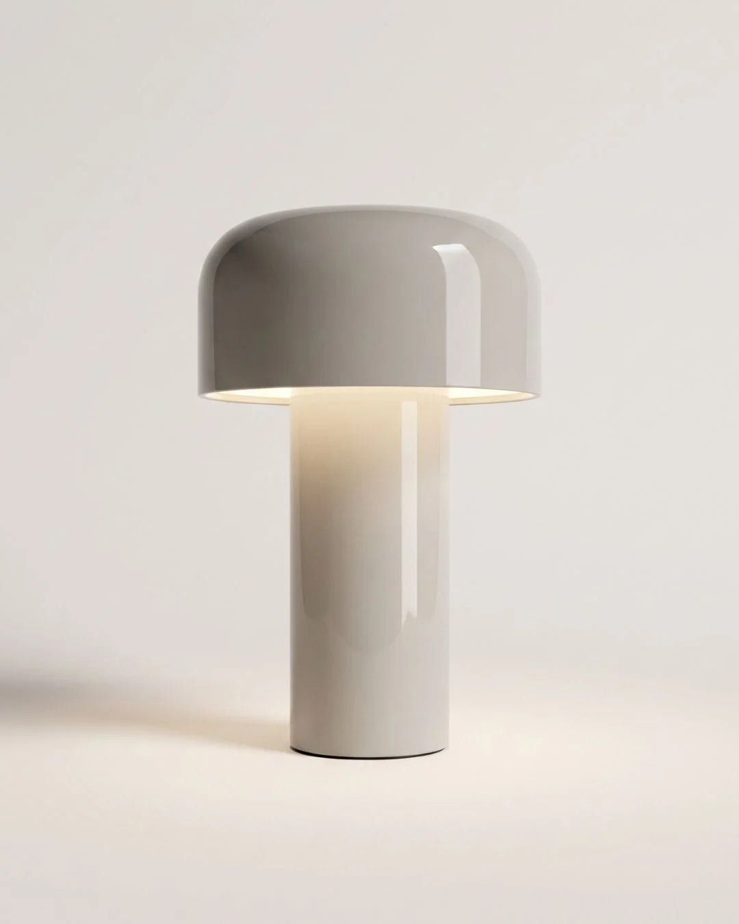 Gray glossy cordless table lamp