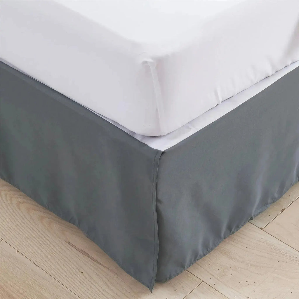 Gray tailored bed skirt