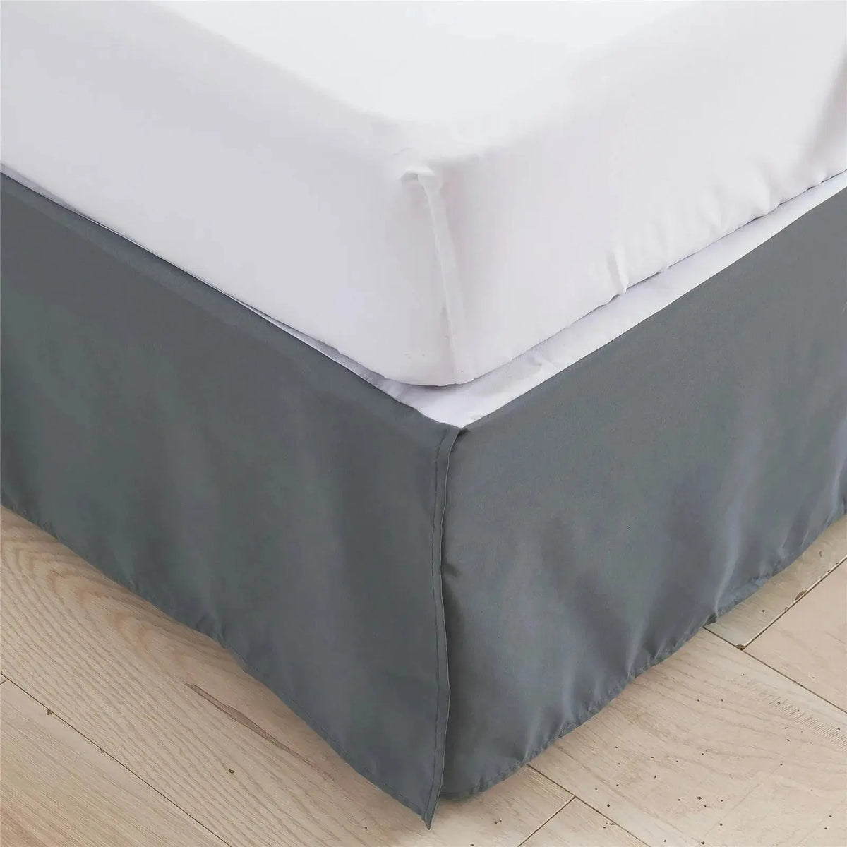 Gray tailored bed skirt