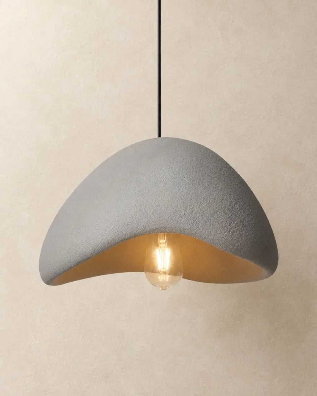 Gray textured dome pendant light