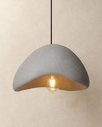 Gray textured dome pendant light