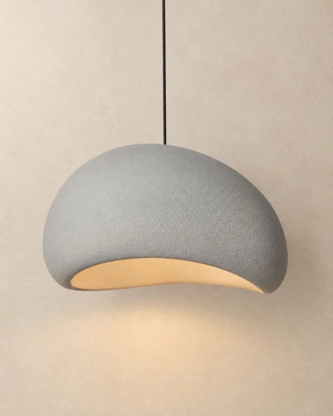 Gray wavy wabi sabi pendant light