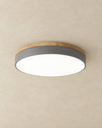 Gray wood flush mount ceiling light